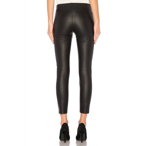 NEW DAVID LERNER gemma mid rise vegan leather leggings in black - Picture 3 of 4